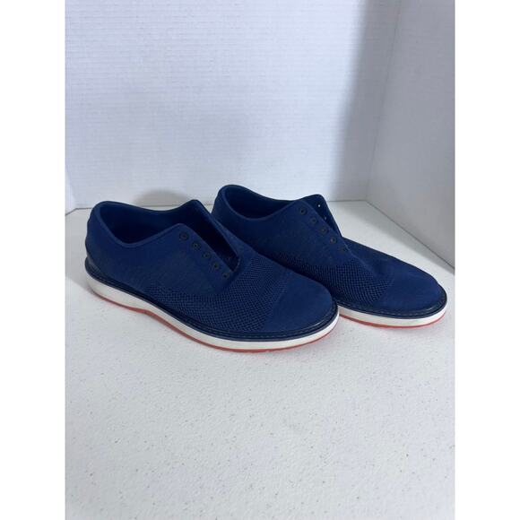 "SWIMS" Mens Barry Oxford Navy Knit Mesh Dress Lace Up NO INSOLES NO LACES SZ 9 - Picture 3 of 7